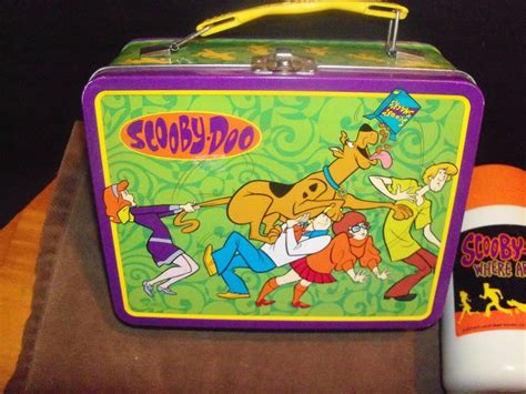 scooby doo small lunch box metal with toy|scooby doo lunch box vintage.